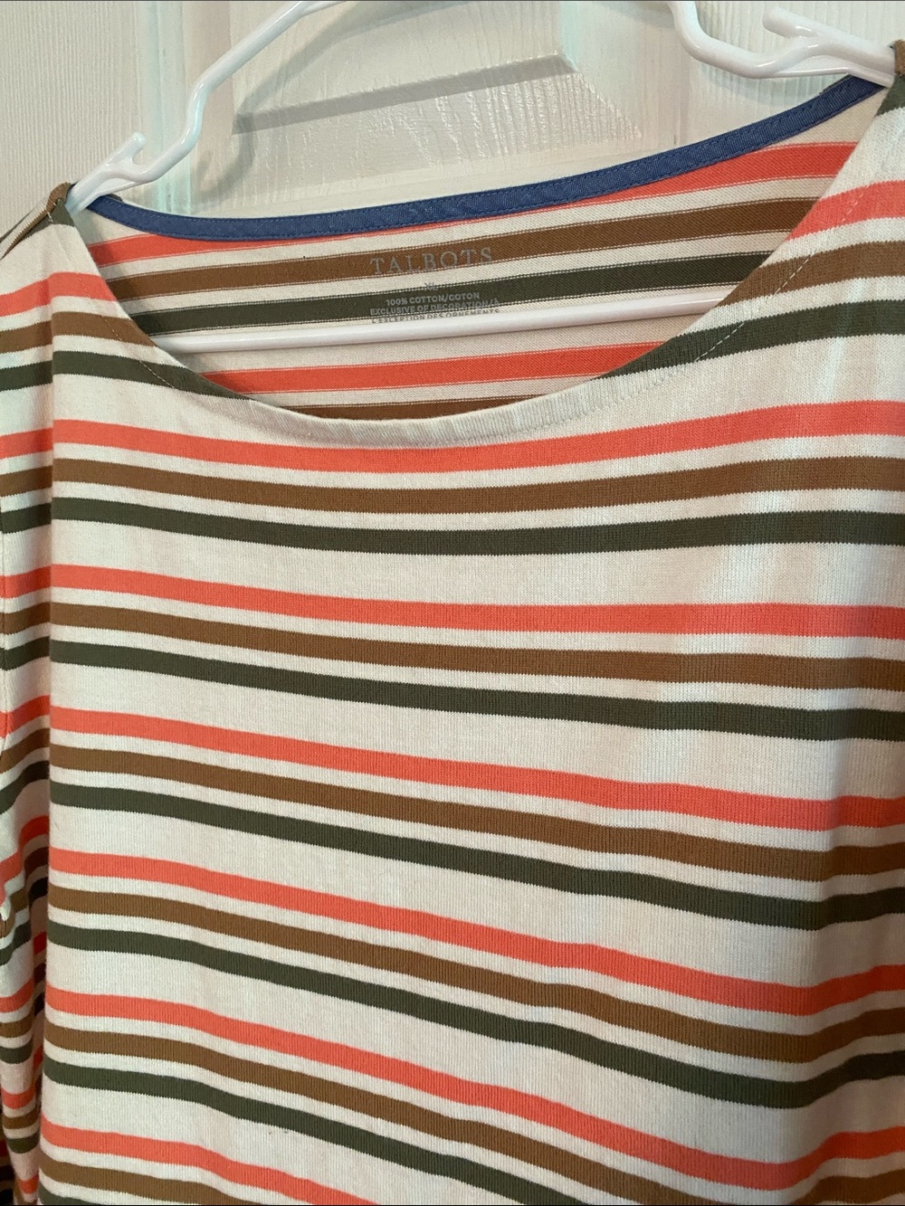Talbots Authentic XL Striped Long Sleeve Tee Heavy Premium 💯 Cotton Fall Winter - Picture 9 of 12